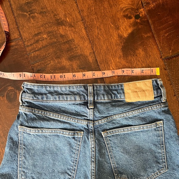 Zara Blue Jean/Denim High waisted Shorts Size 4 - Picture 3 of 4